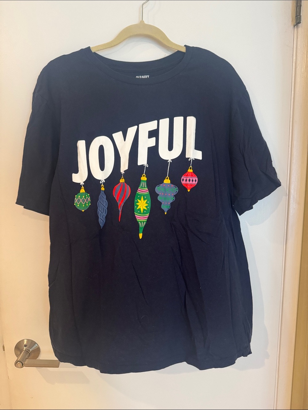 NEW Old Navy Joyful Ornament Graphic Tee - Navy